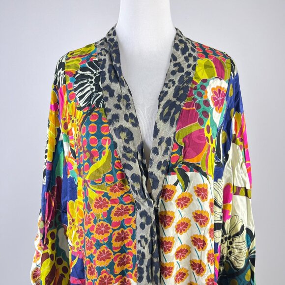 NWOT Johnny Was Kimbra Kimono Floral Button Cardigan Midi Dress Sz S Oversized - Picture 4 of 16